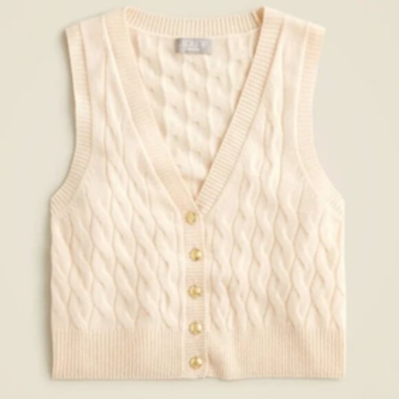 JCrew Cashmere cropped cable-knit sweater-vest - Size S - Picture 5 of 8